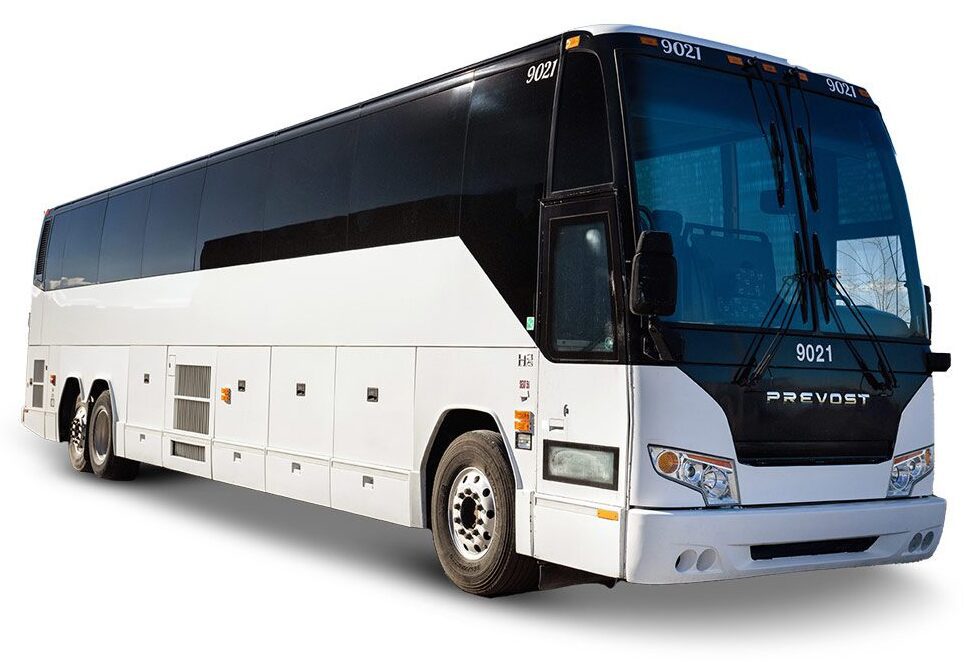 03-Bus-jpg White and black luxury tour bus.